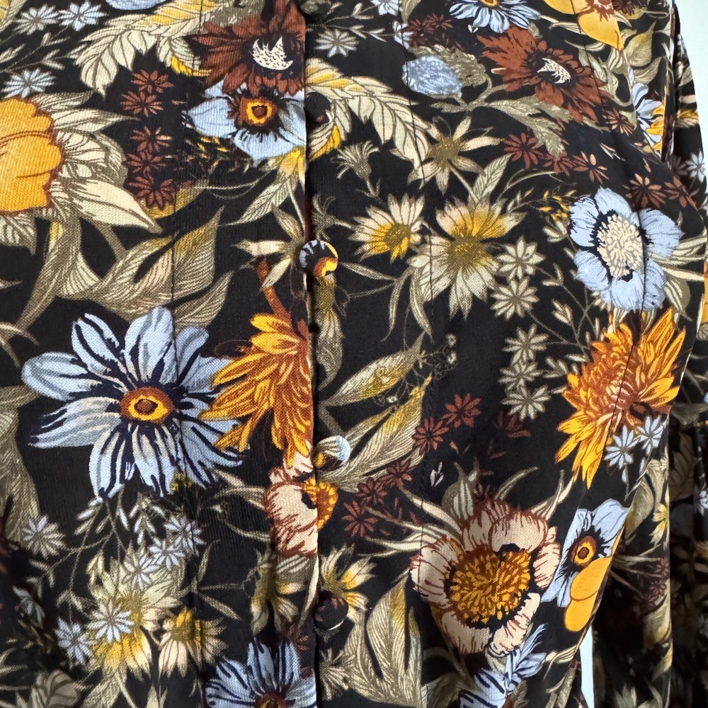 Véro - Brown Floral Belted Midi Dress - Picture 5 of 15